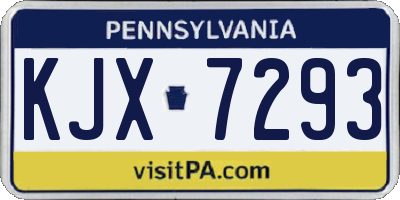 PA license plate KJX7293