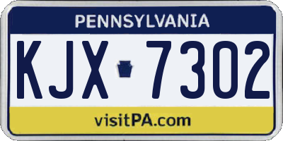 PA license plate KJX7302