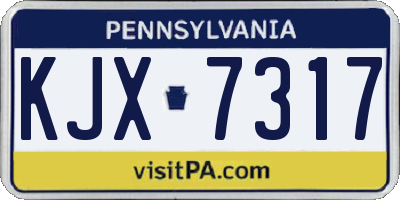 PA license plate KJX7317