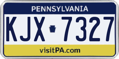 PA license plate KJX7327