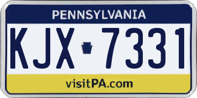 PA license plate KJX7331