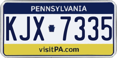 PA license plate KJX7335