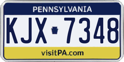 PA license plate KJX7348