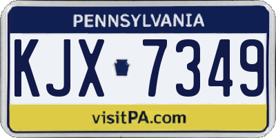 PA license plate KJX7349