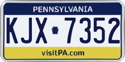 PA license plate KJX7352