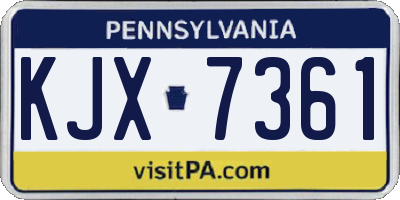 PA license plate KJX7361