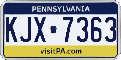 PA license plate KJX7363