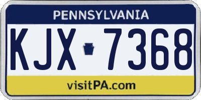 PA license plate KJX7368