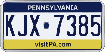 PA license plate KJX7385