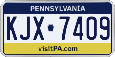PA license plate KJX7409