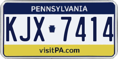 PA license plate KJX7414