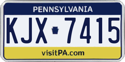 PA license plate KJX7415