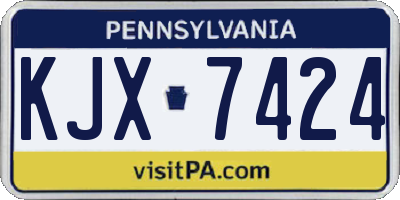 PA license plate KJX7424