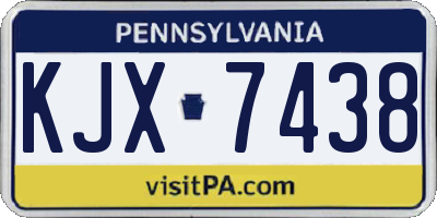 PA license plate KJX7438