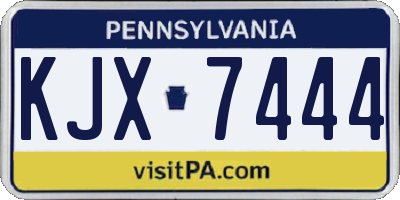 PA license plate KJX7444