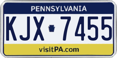 PA license plate KJX7455