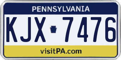 PA license plate KJX7476