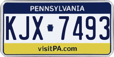 PA license plate KJX7493