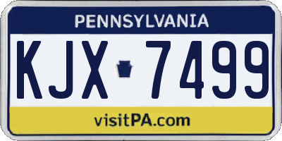 PA license plate KJX7499