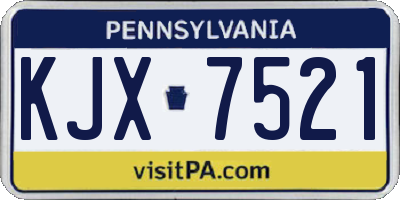 PA license plate KJX7521