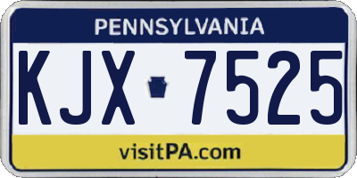 PA license plate KJX7525