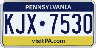 PA license plate KJX7530