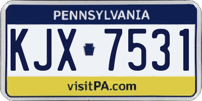 PA license plate KJX7531