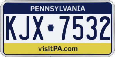 PA license plate KJX7532
