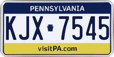 PA license plate KJX7545