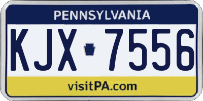 PA license plate KJX7556
