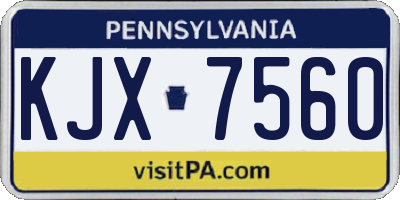 PA license plate KJX7560