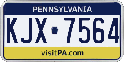 PA license plate KJX7564