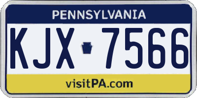 PA license plate KJX7566