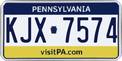 PA license plate KJX7574