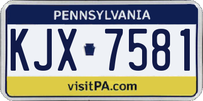 PA license plate KJX7581