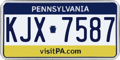 PA license plate KJX7587