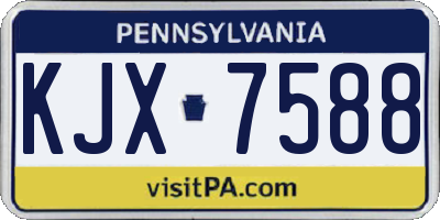PA license plate KJX7588