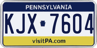 PA license plate KJX7604