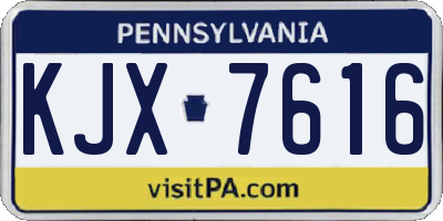 PA license plate KJX7616