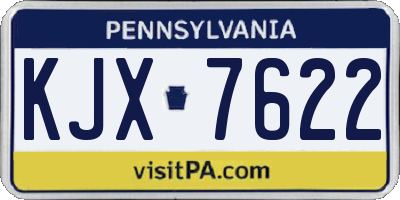 PA license plate KJX7622