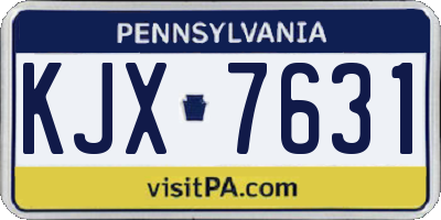 PA license plate KJX7631