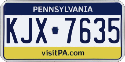 PA license plate KJX7635