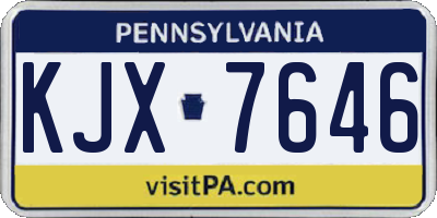 PA license plate KJX7646