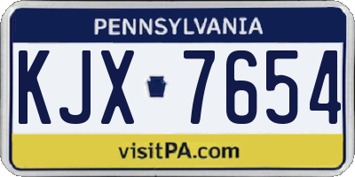 PA license plate KJX7654
