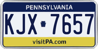 PA license plate KJX7657