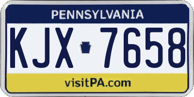 PA license plate KJX7658