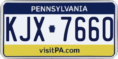 PA license plate KJX7660