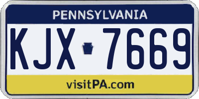 PA license plate KJX7669