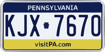 PA license plate KJX7670