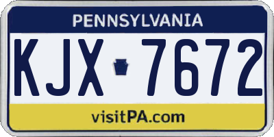 PA license plate KJX7672
